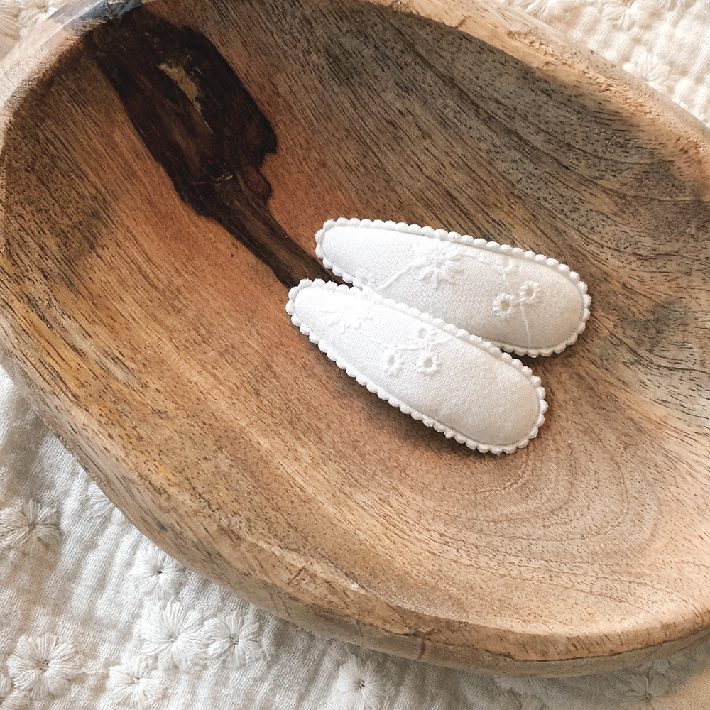 Clips Bordados - Branco