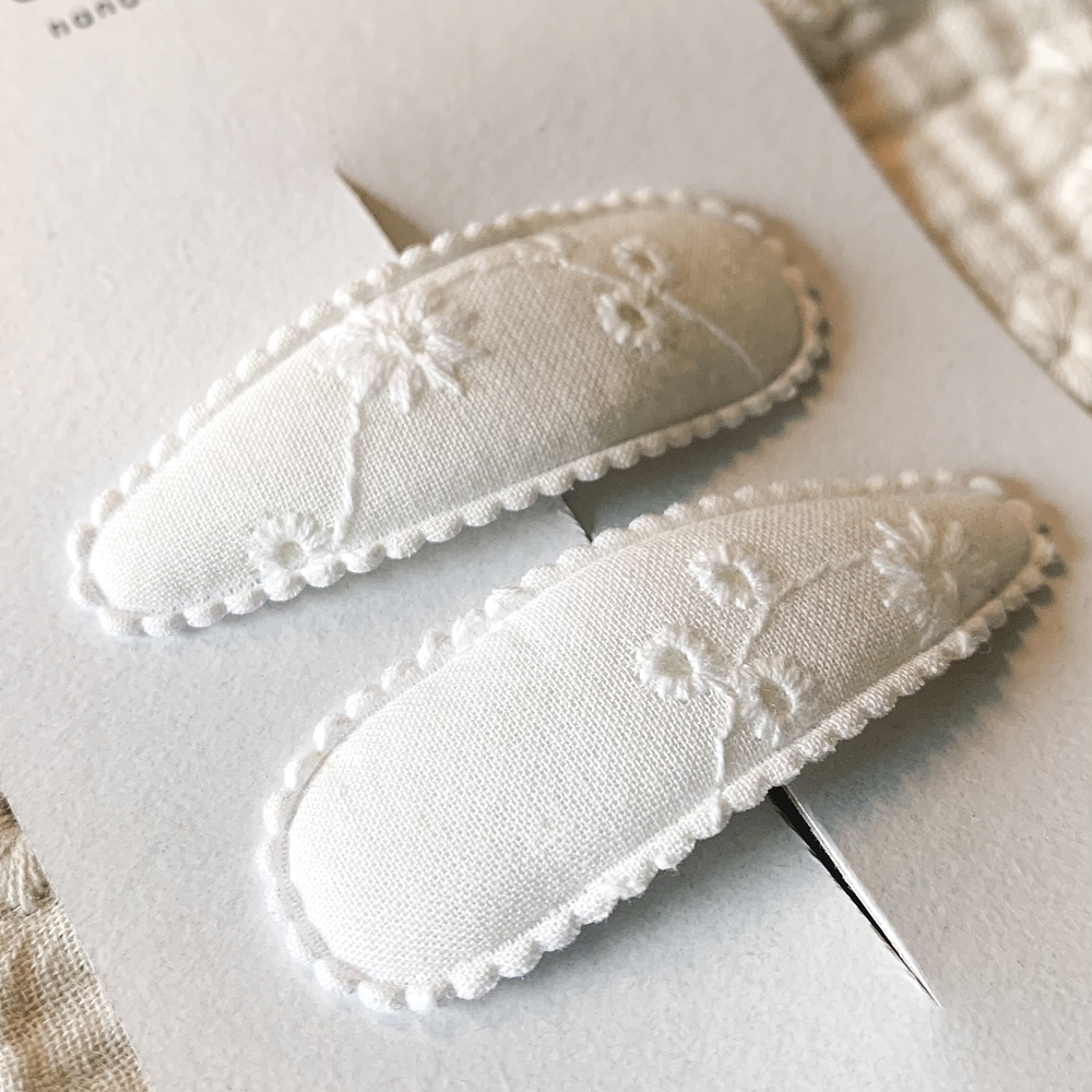 Clips Bordados - Branco