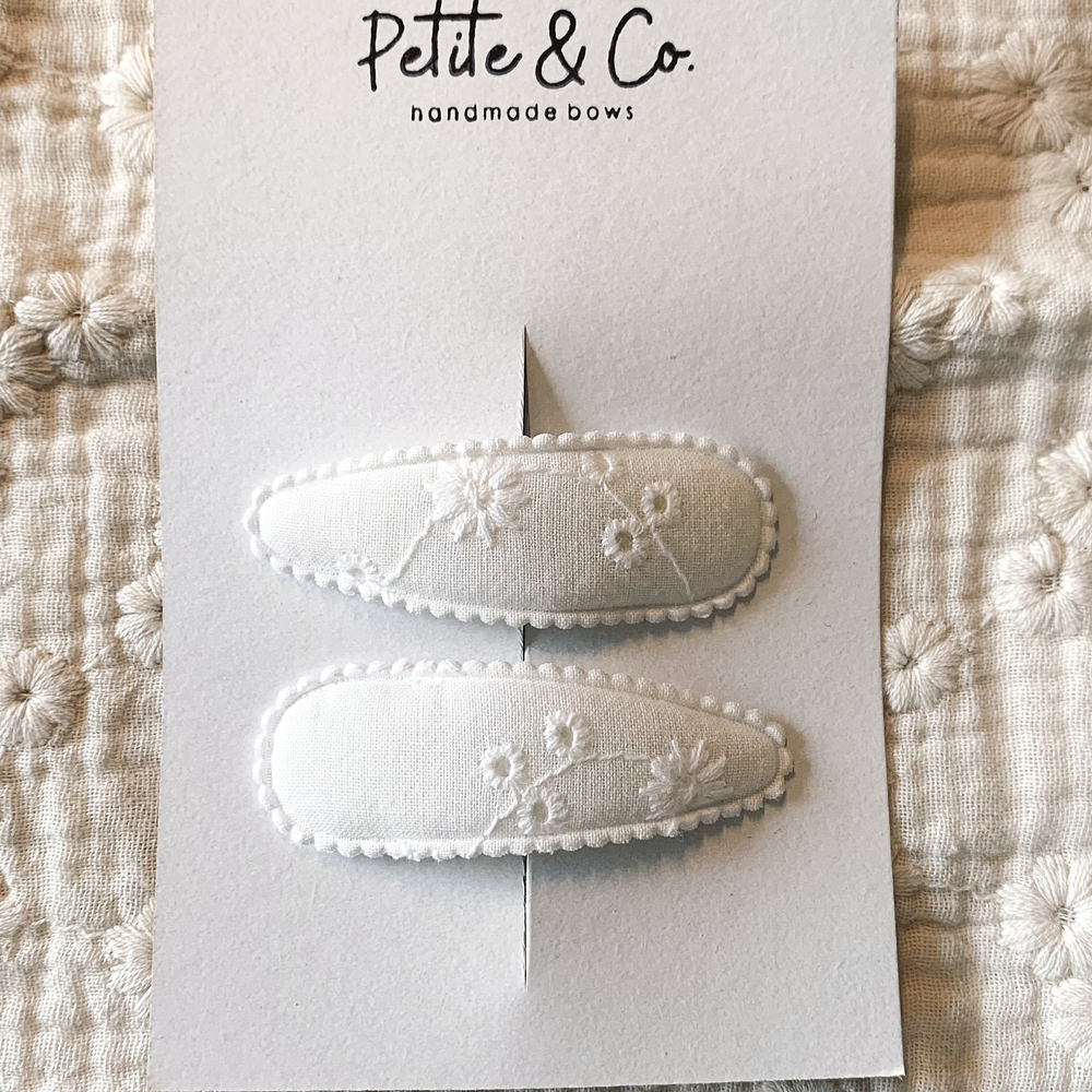 Clips Bordados - Branco