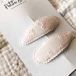 Clips Bordados - Rosa Palha