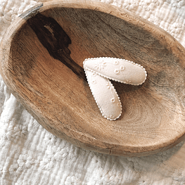 Clips Bordados - Rosa Palha