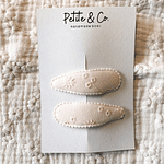 Clips Bordados - Rosa Palha