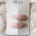 Clips Bordados - Rosa Chá