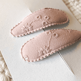 Clips Bordados - Rosa Antigo