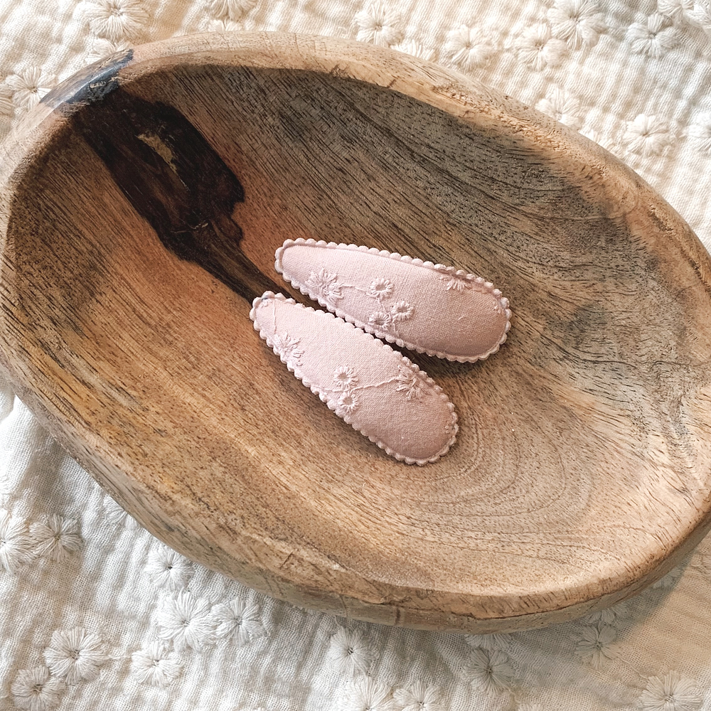 Clips Bordados - Rosa Antigo