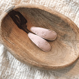 Clips Bordados - Rosa Antigo