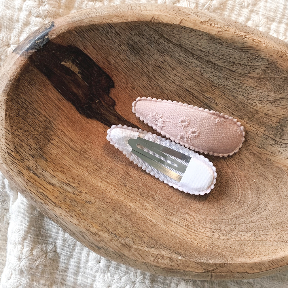 Clips Bordados - Rosa Antigo