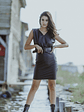 Samantha Black PU Dress - thumbnail 1