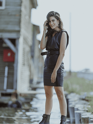 Samantha Black PU Dress