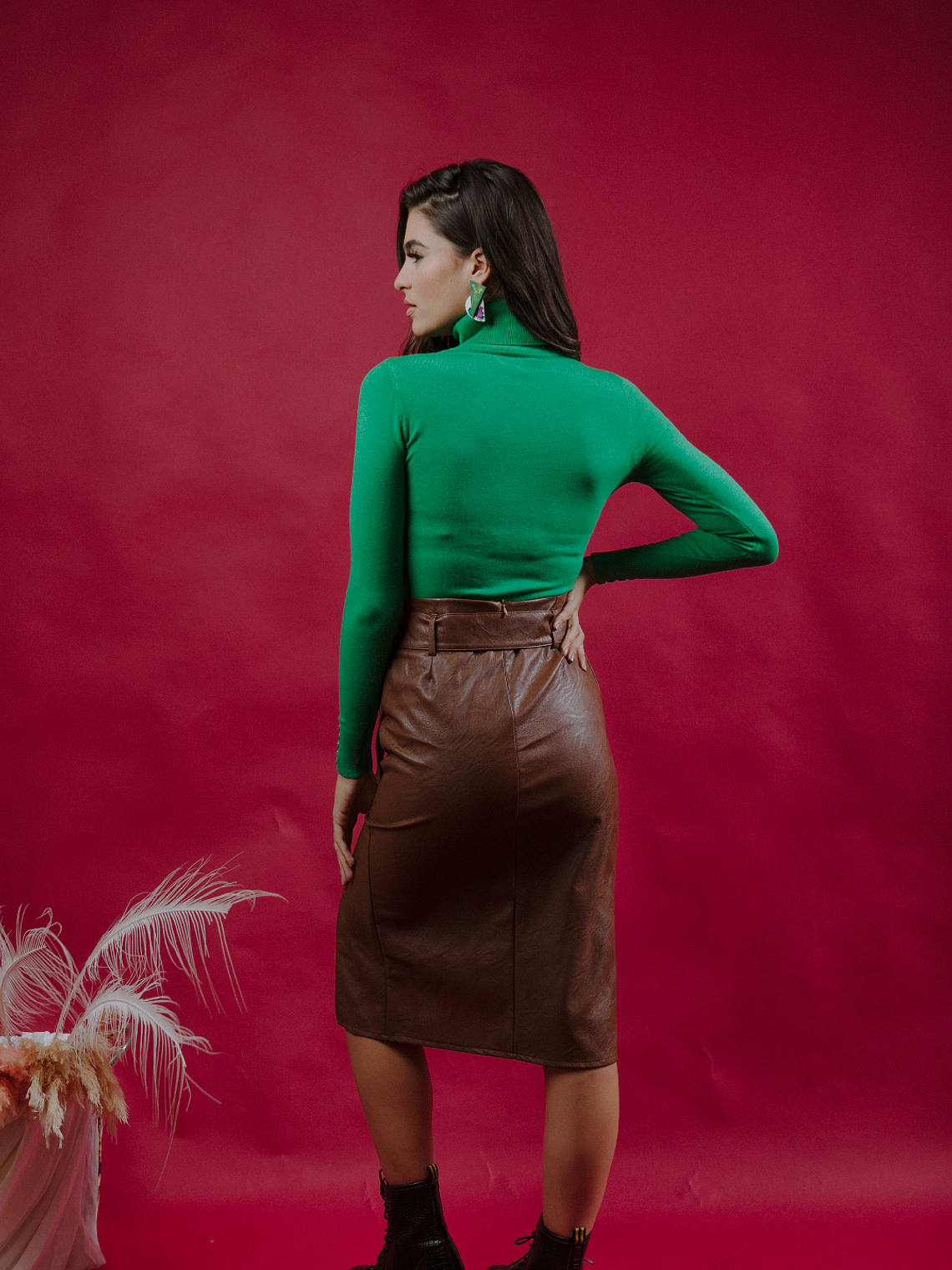 Mona Brown Pu Skirt 2