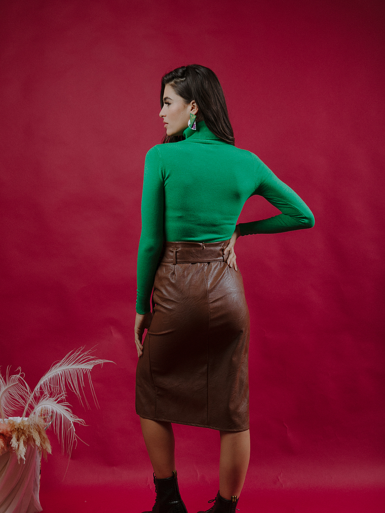 Mona Brown Pu Skirt 2