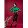 Mona Brown Pu Skirt