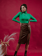 Mona Brown Pu Skirt - thumbnail 3