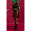 Mona Brown Pu Skirt