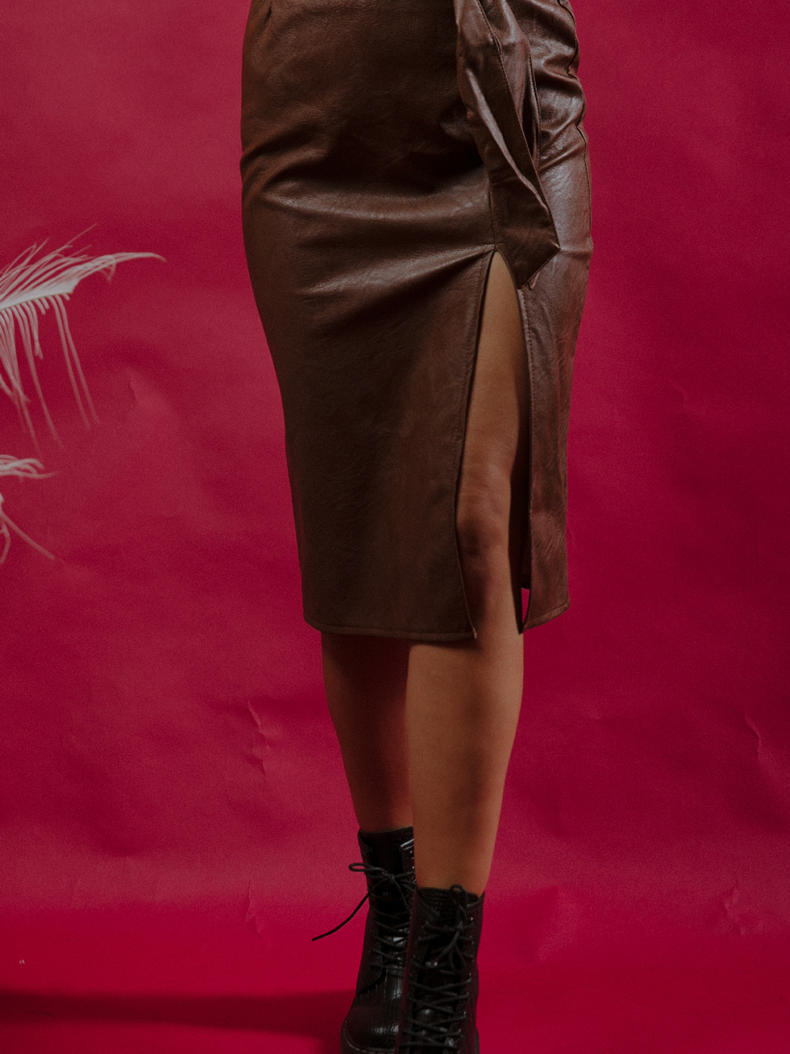 Mona Brown Pu Skirt 1
