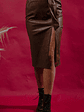 Mona Brown Pu Skirt - thumbnail 1