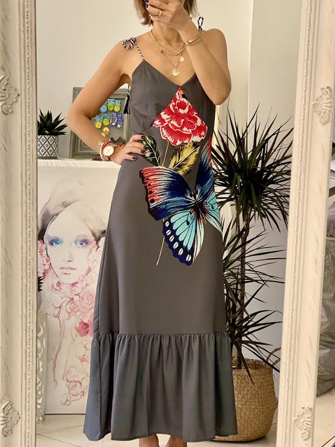 Butterfly Grey Dress 1