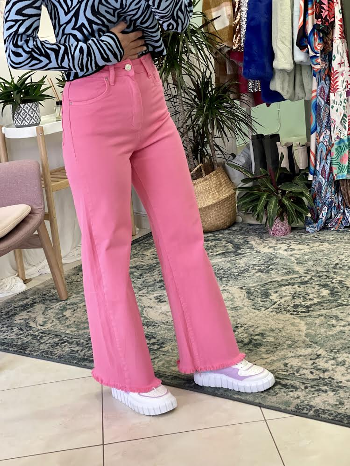 Pink Palazzo Jeans  4