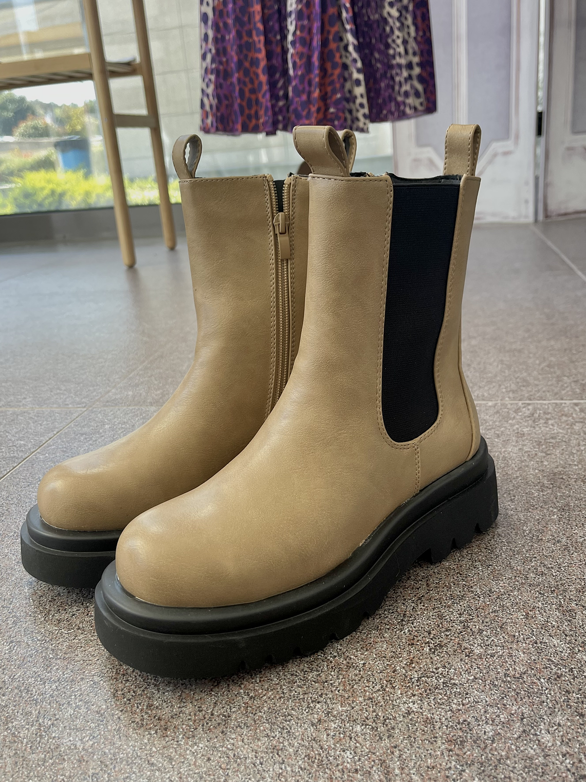 Beige Distressed Boots 3