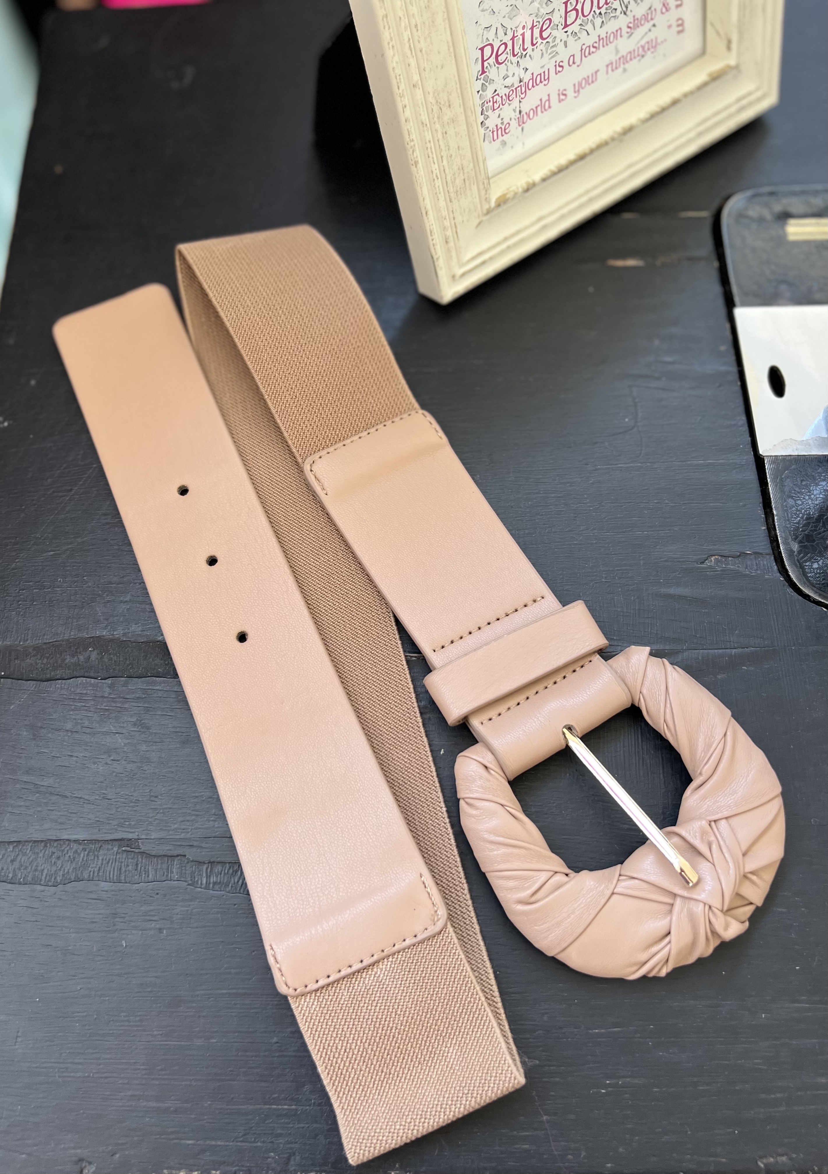 Leather Beige Belt 