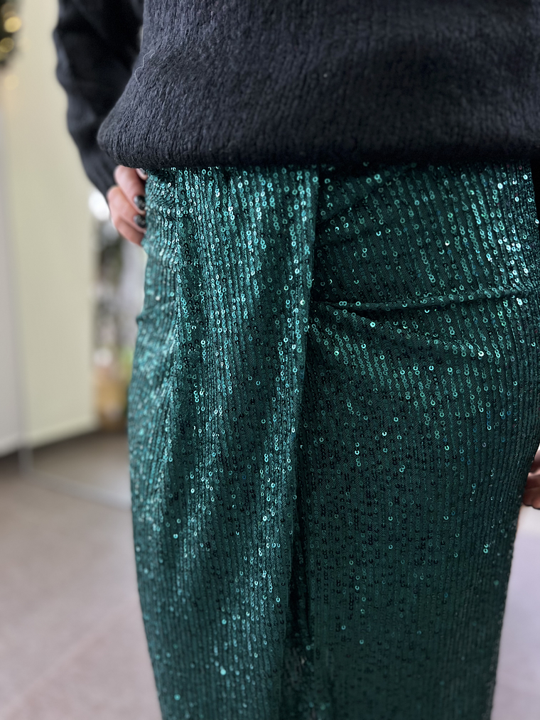 Drape Green Skirt  sequinned 6