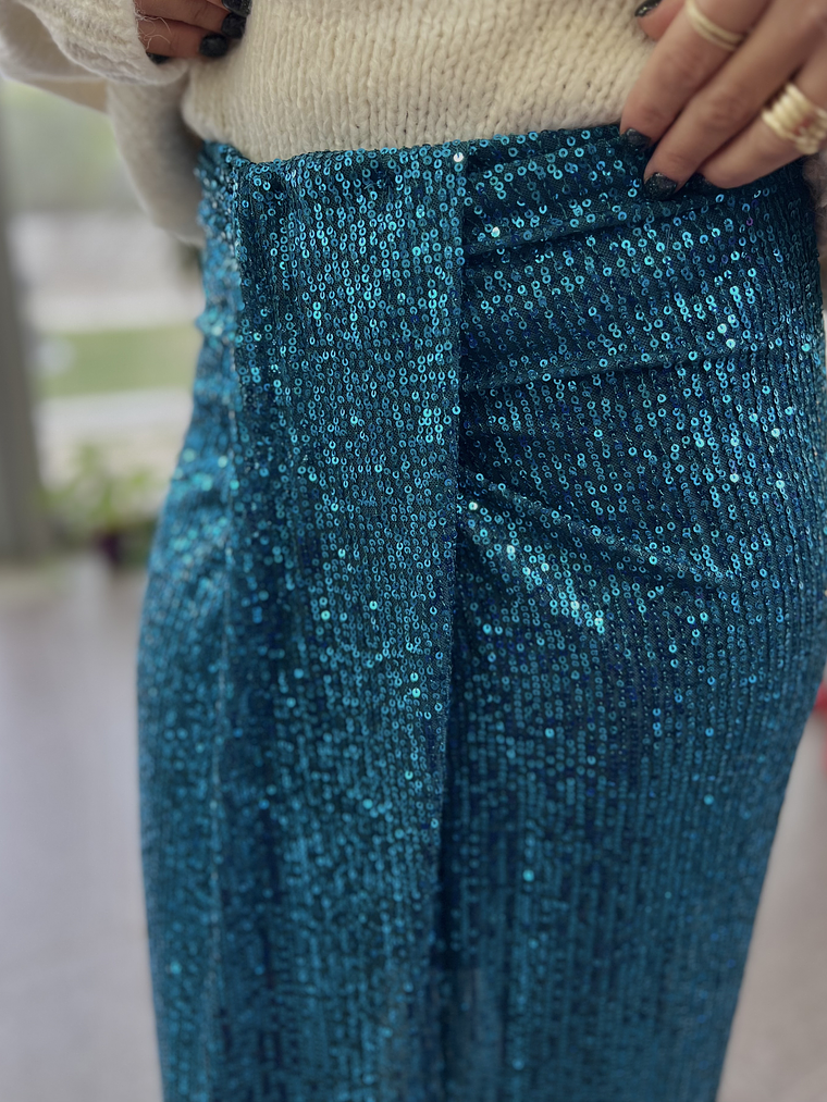 Drape Blue Skirt sequinned 7