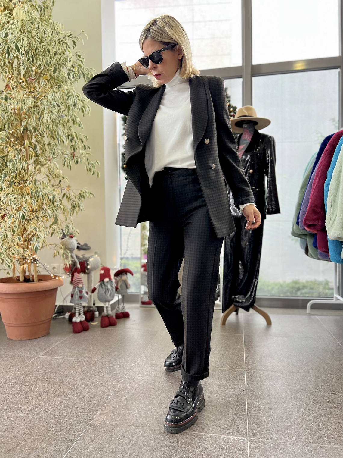 Checkered Brown Suit 3