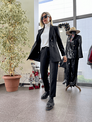 Checkered Brown Suit