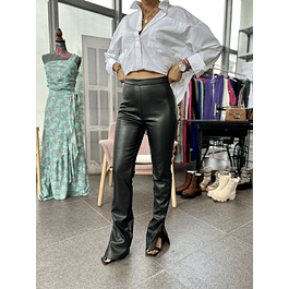 Catherine Black Leather Bell Pants 