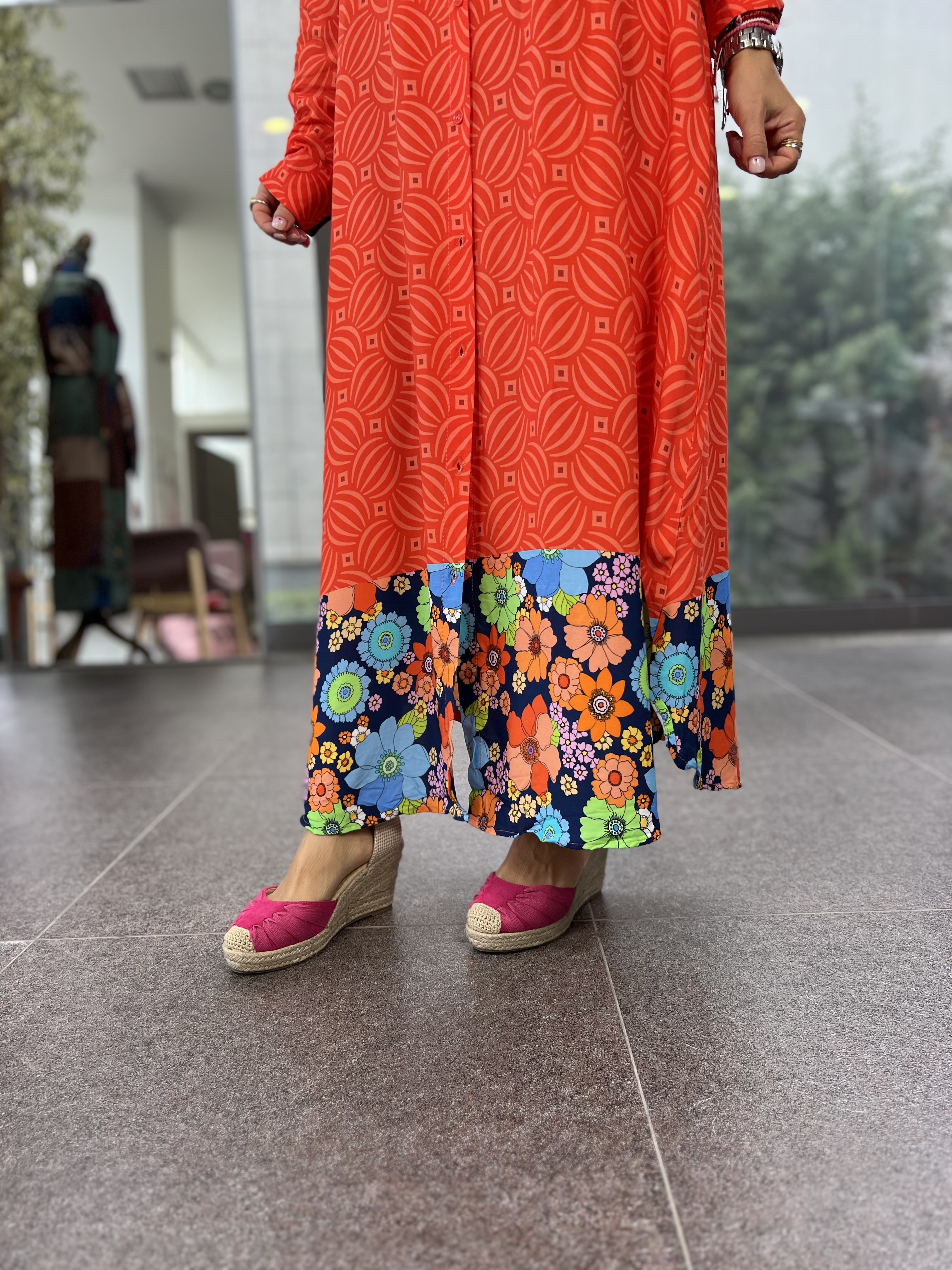 Orange Flower Rush Dress