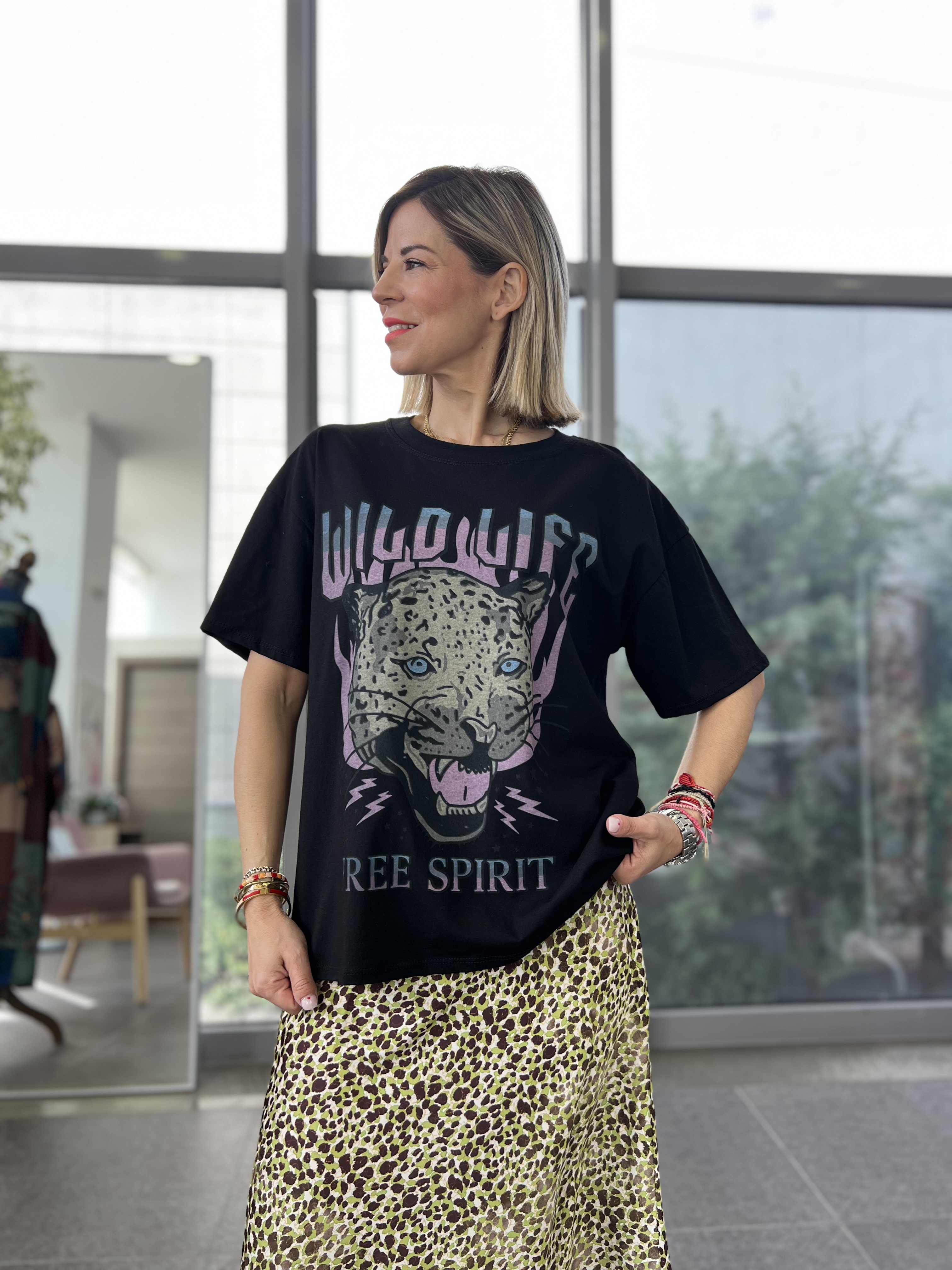 Cheetah black T shirt 