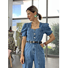 CB1912 Puffed Sleeves Jumpsuit