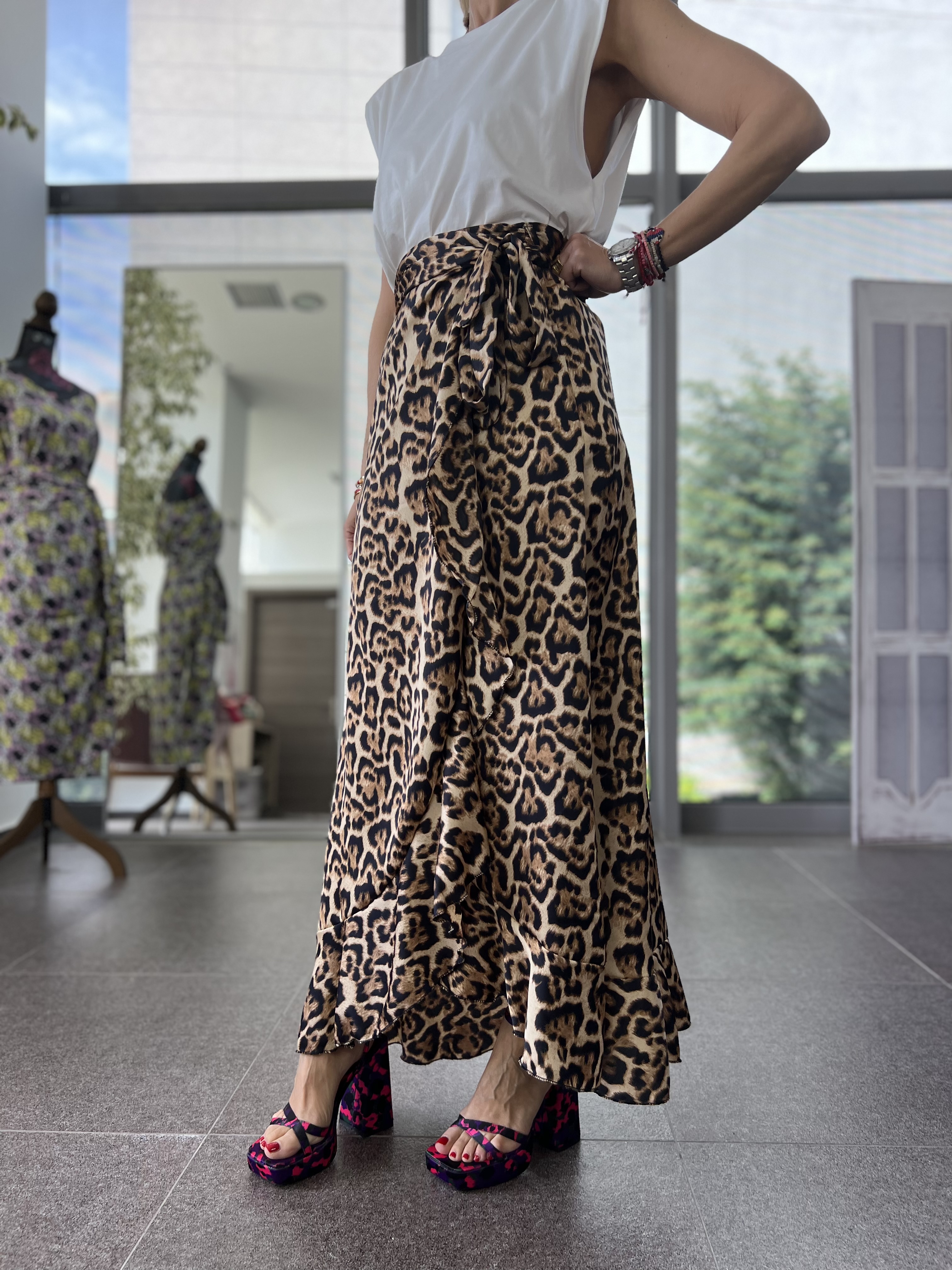 Leopard Sarong Skirt 