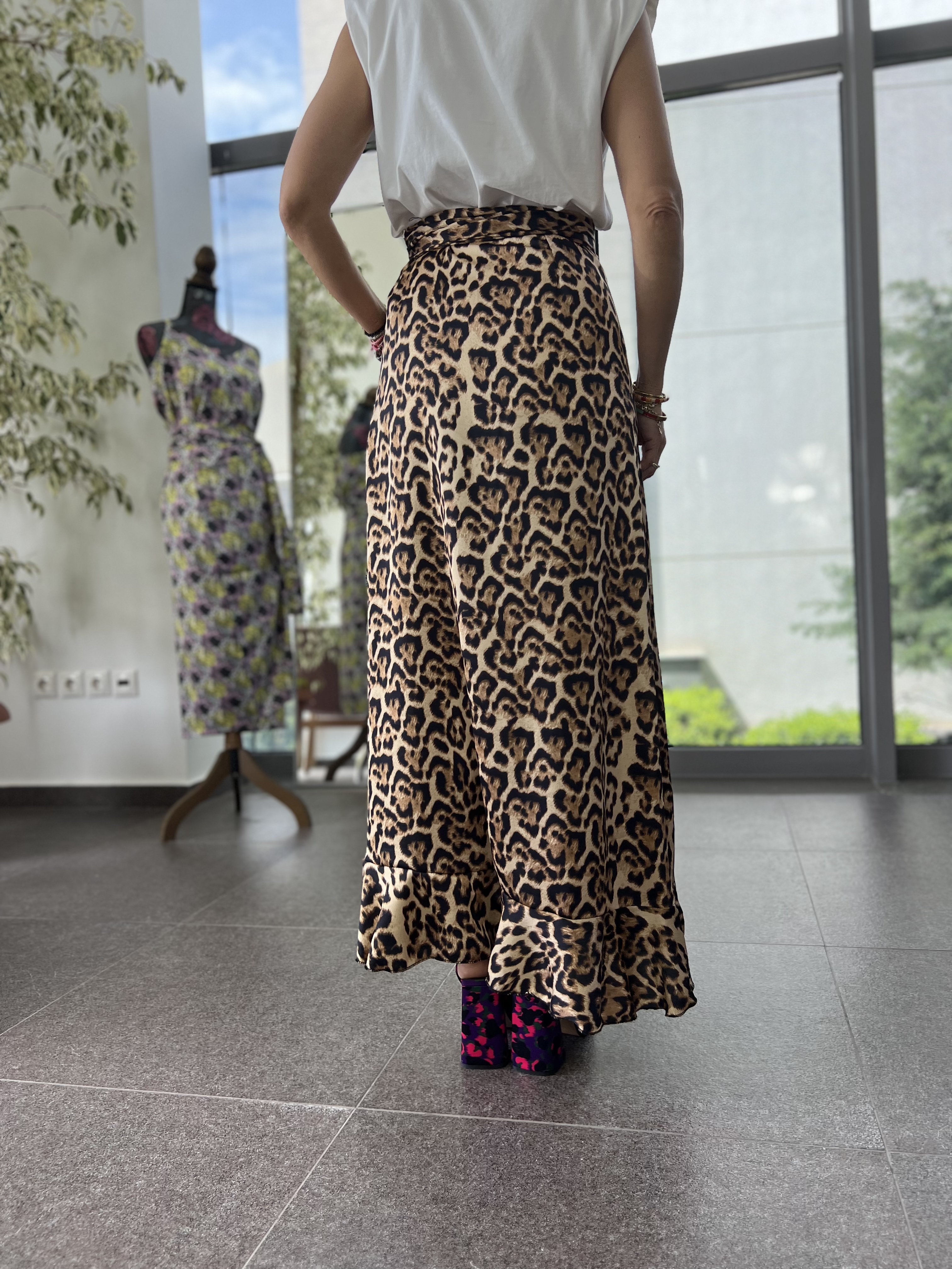 Leopard Sarong Skirt 