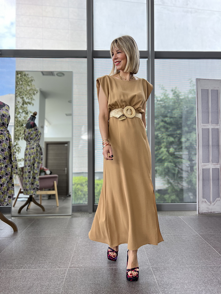 67 Valeria Camel Dress  1