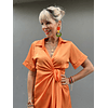 Joy Orange Satin Dress 