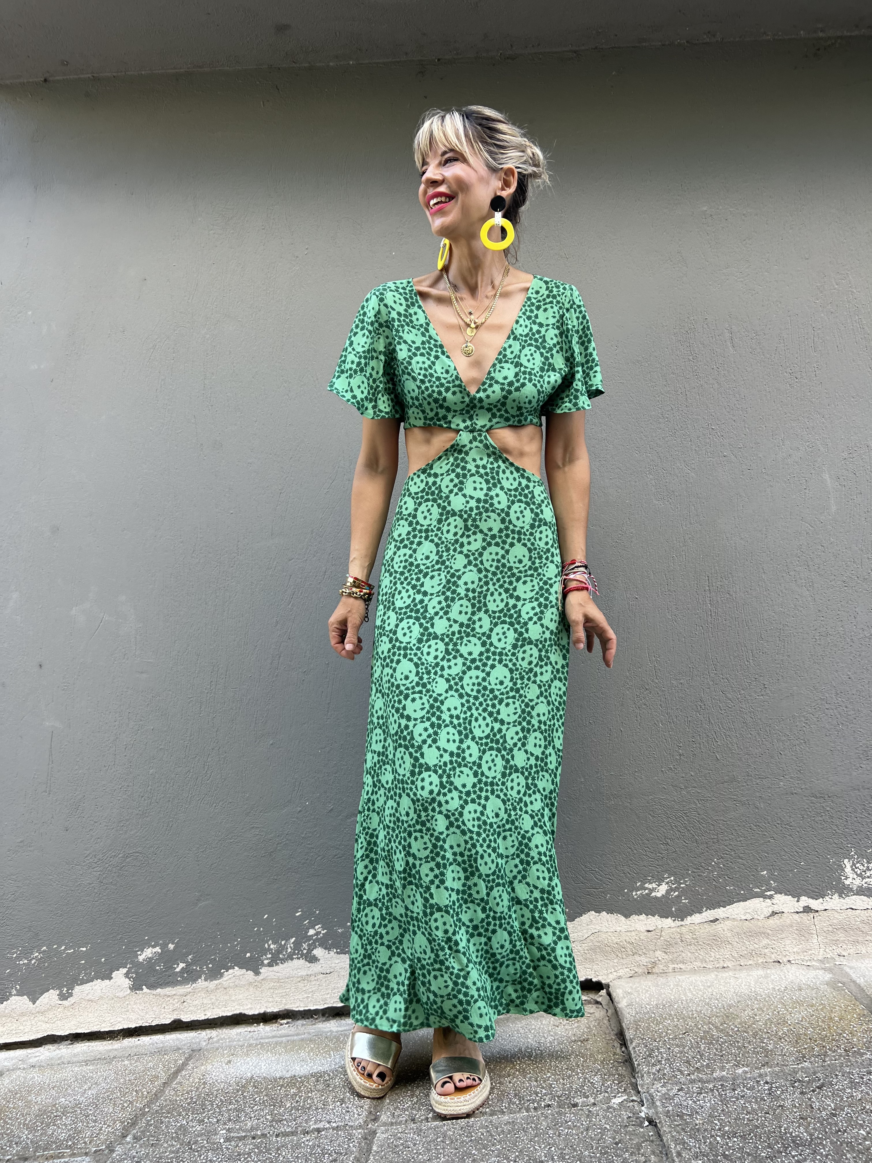 Polka Dot Green Dress