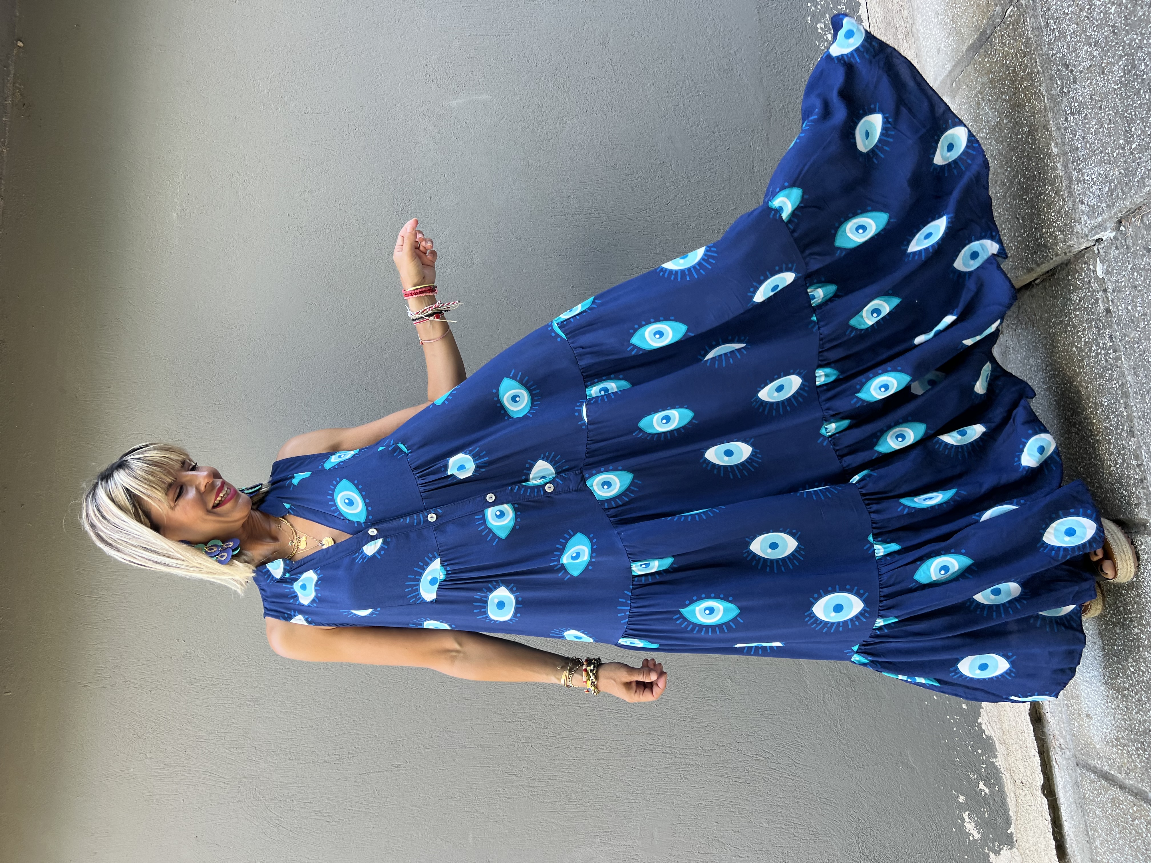 Mat Blue Dress