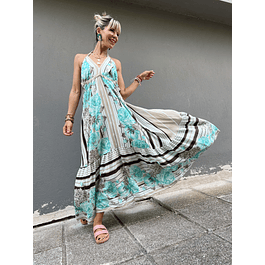 Sugarela Aqua/Brown Dress