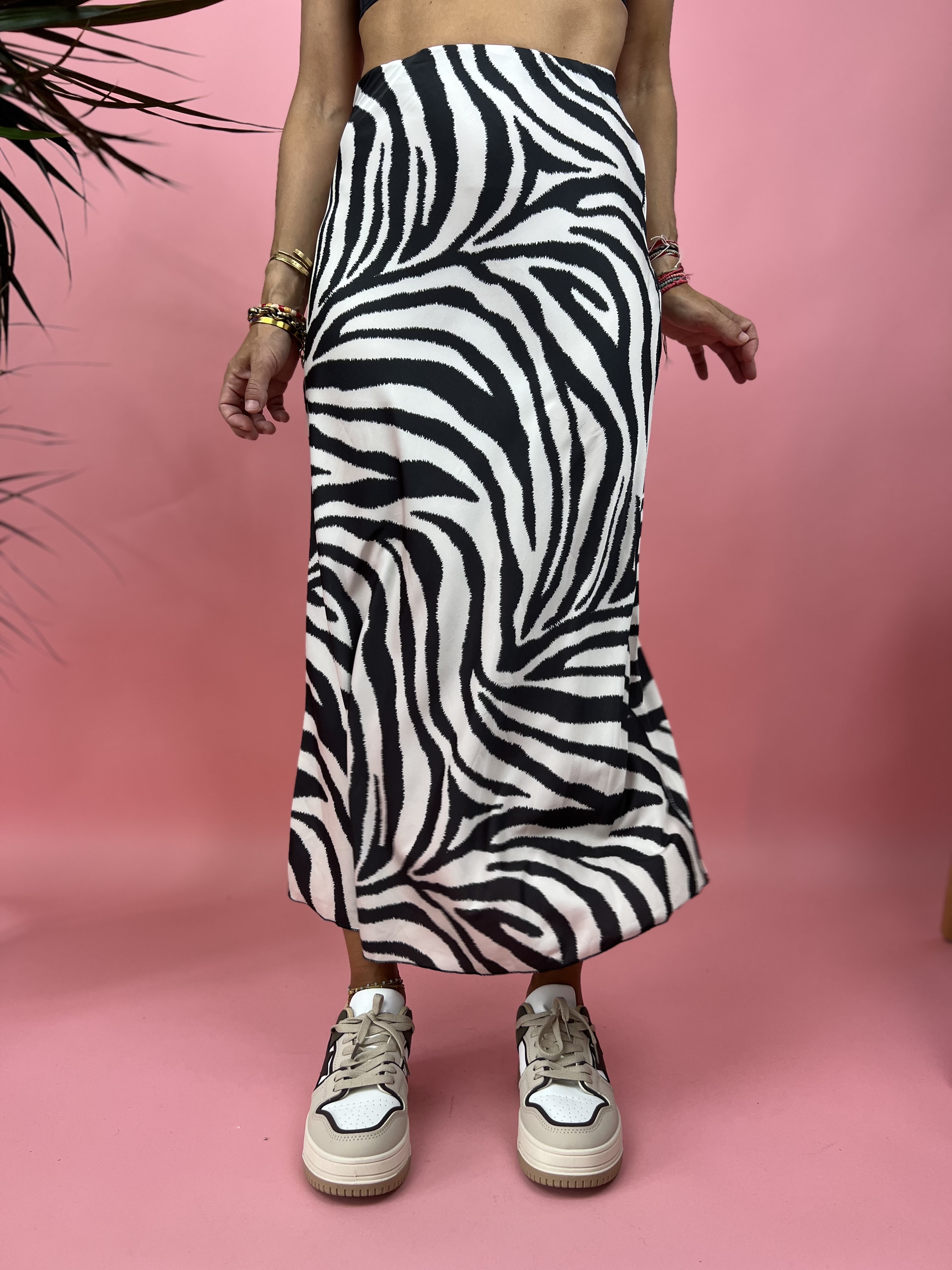 Zebra Satin Skirt 