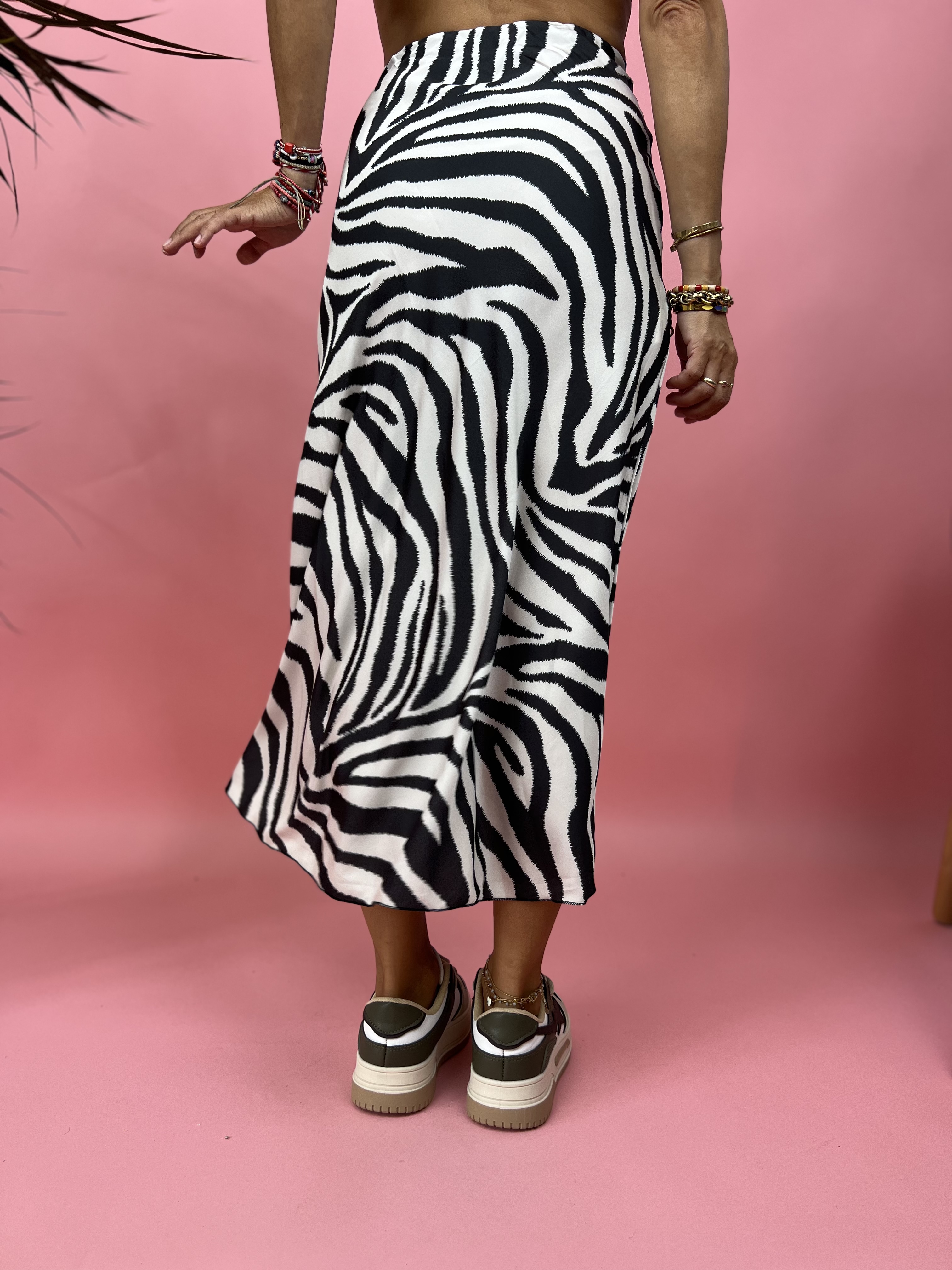 Zebra Satin Skirt 
