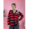 CD 97585 Stripped Red Cardigan
