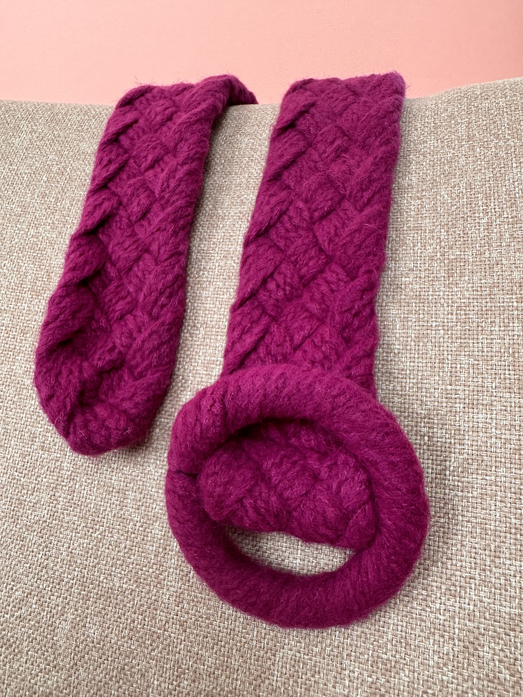 Braided Magenta Belt  1