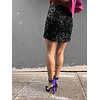 Sequinned black mini skirt 23120