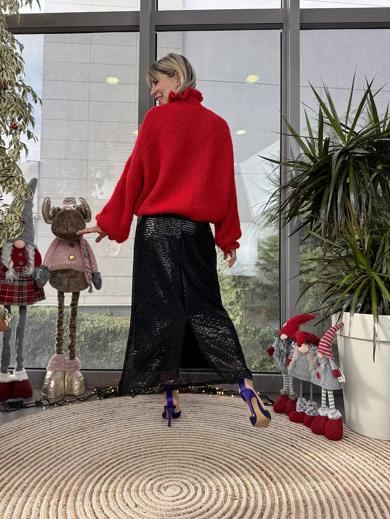 Maxi Black Skirt Sequinned  2