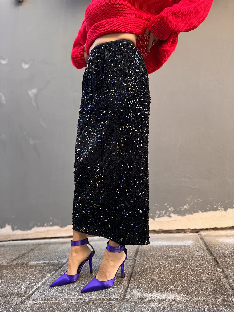 J 1533 sequinned  midi black 5