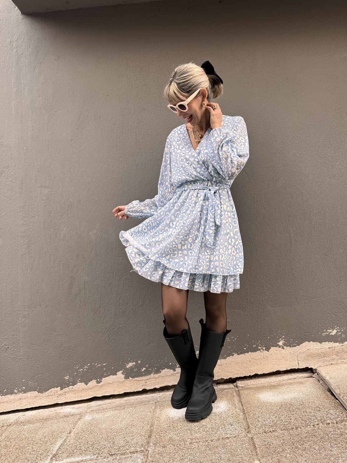 6053 Pastel leo dress  BLUE 1