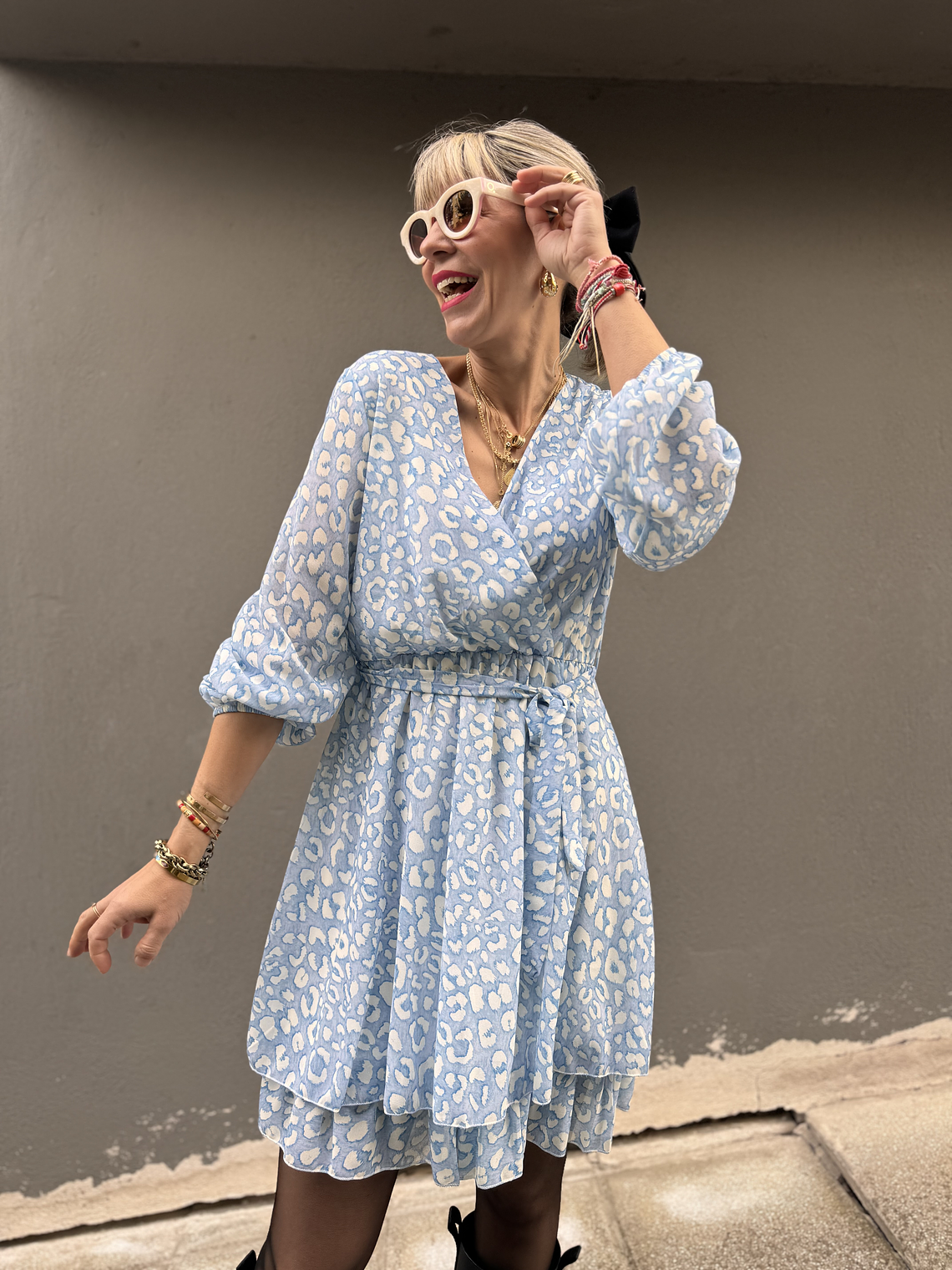 6053 Pastel leo dress  BLUE 4