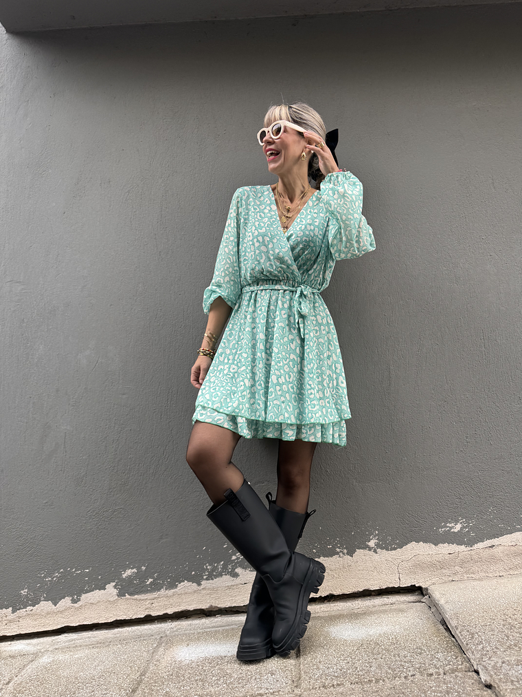 6053 Pastel leo dress  GREEN 1