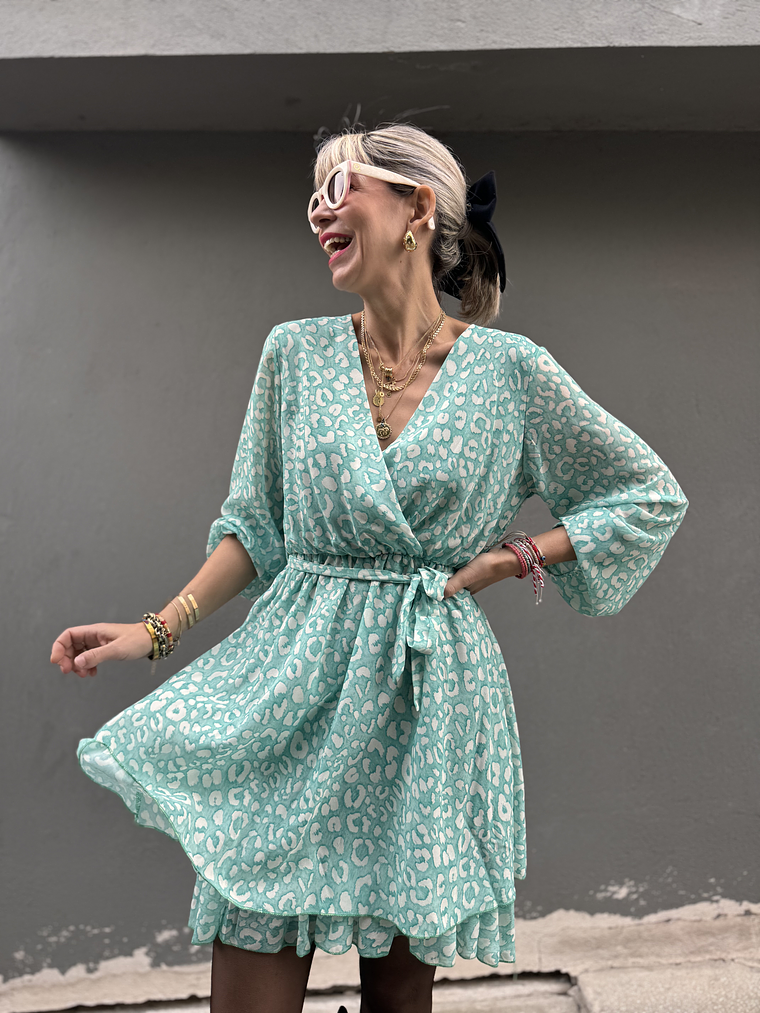 6053 Pastel leo dress  GREEN 3